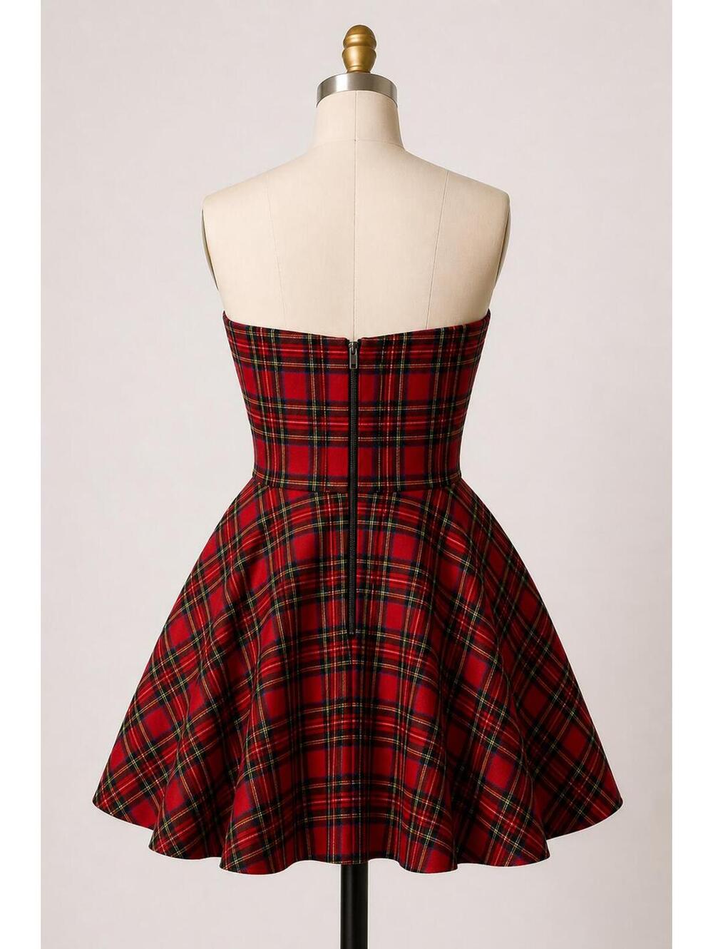 Vintage Betsey Johnson Plaid Corset Skater Dress Y2K - Picture 4 of 4